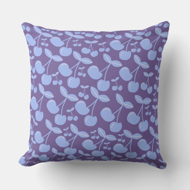 Oreillers Cerises Bleues Fille Chambre Oreiller (Recto)