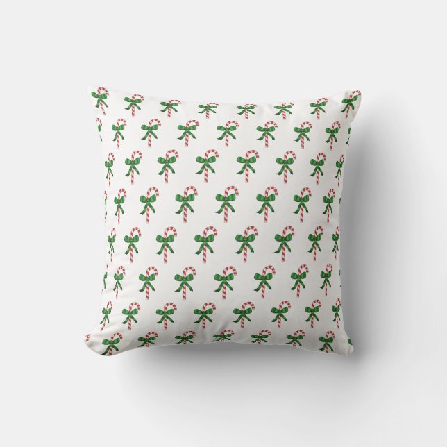 Oreillers de Noël à motif de canne à bonbons (Recto)