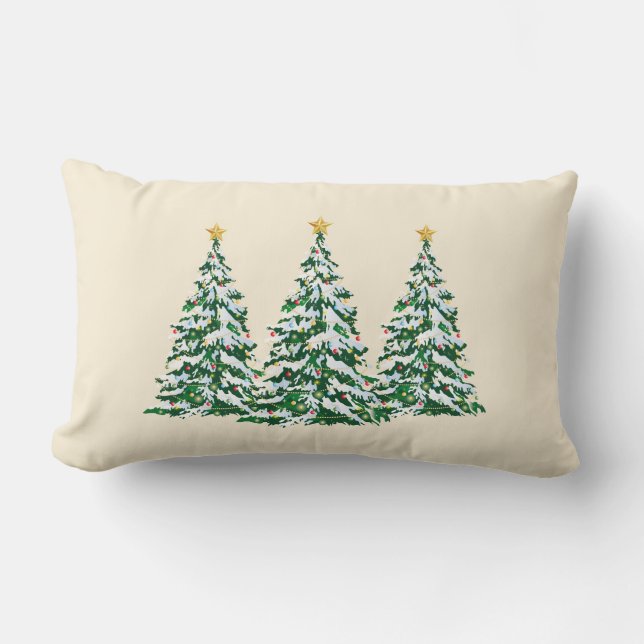 Oreillers de Noël aux Arbres Fériés (Recto)