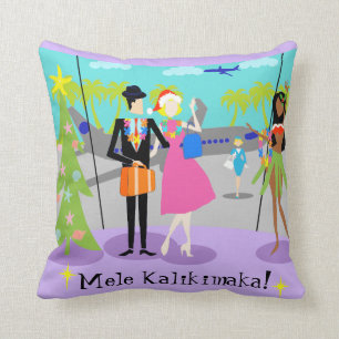 Oreillers de Noël rétro-hawaïen