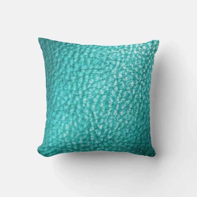 Oreillers Faux en cuir clair Cool Lumineux Bleu-Fe (Recto)