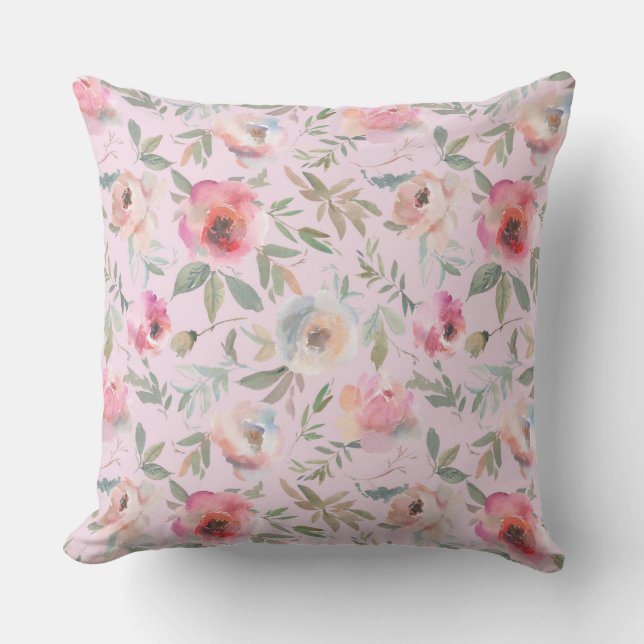 Oreillers Floral Rose/Floral Bleu (Recto)