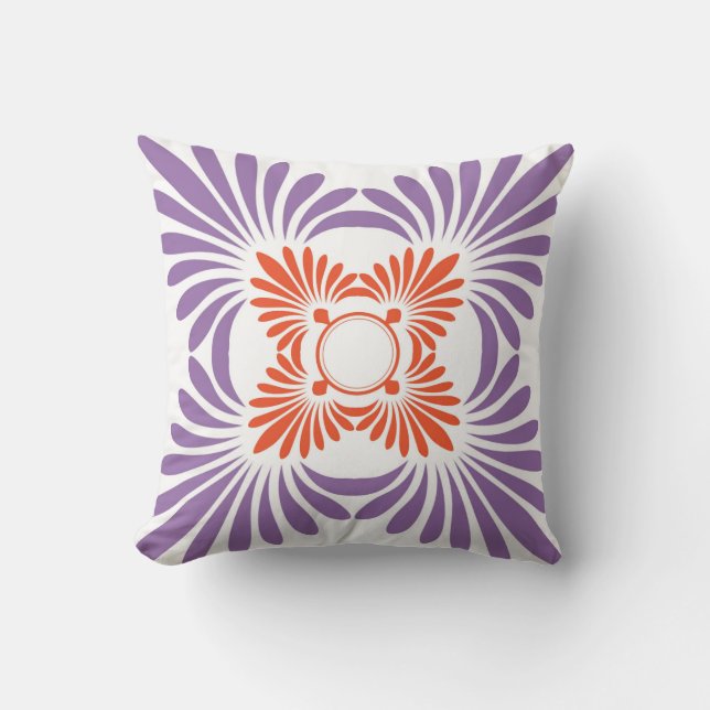 Oreillers Floraux modernes : Rouge violet (Recto)