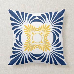 Oreillers Floraux tendance : Jaune Bleu