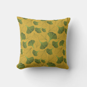 Oreillers Jaune Motif Floral Ginkgo