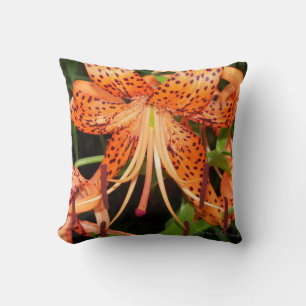 Oreillers lis tigre orange oriental