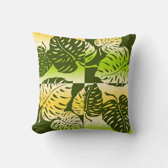 Oreillers Makua Monstera Hawaiian Striped Blend (Recto)