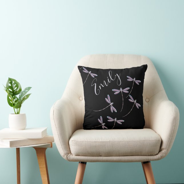 Oreillers personnalisés avec libellules en vol (Chaise)
