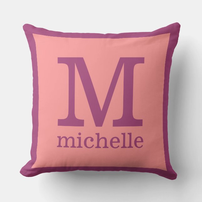 Oreillers personnalisés avec monogramme et nom (Recto)