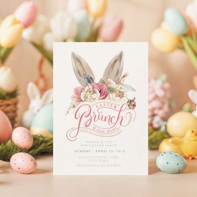 Oreilles de lapin | Invitation à un brunch de Pâqu (Créateur téléchargé)