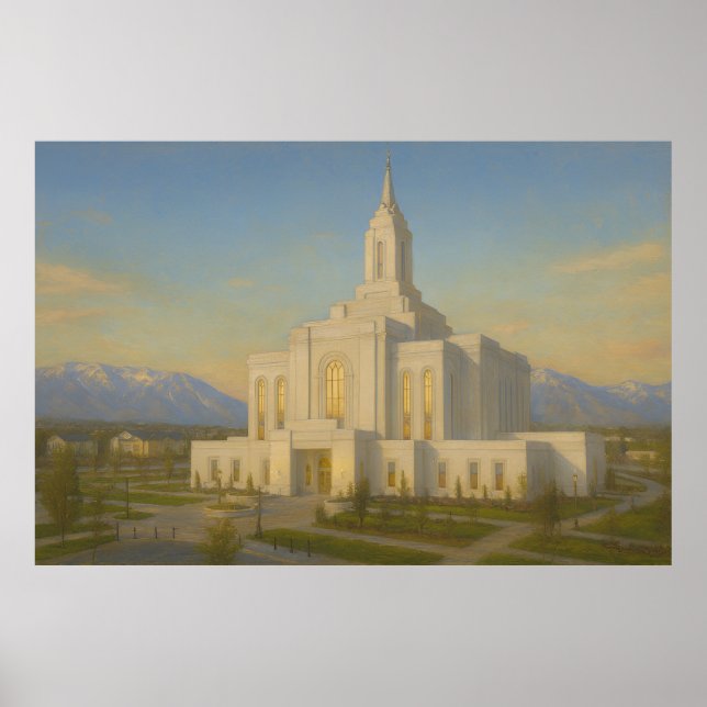Orem Utah Temple Painting™ LDS Wall Art Poster (Devant)