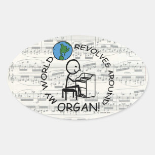 Organe - Le Monde tourne autour d'un Sticker ovale