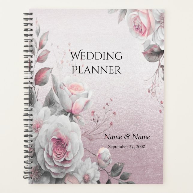 Organisateur de mariage floral rose blanc (Devant)