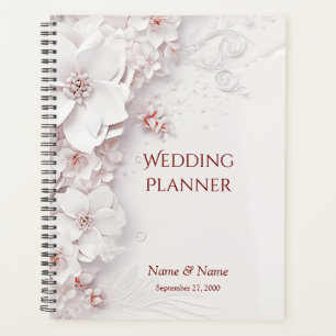 Organisateur de mariage floral rose blush ivoire