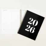 Organisateur d'entreprise personnalisé noir blanc<br><div class="desc">Planificateur de typographie moderne en noir et blanc avec disposition hebdomadaire et mensuelle. Idéal pour les équipes d'entreprise,  les cadeaux des clients,  les kits d'embarquement ou les échanges de conférence en vrac.</div>