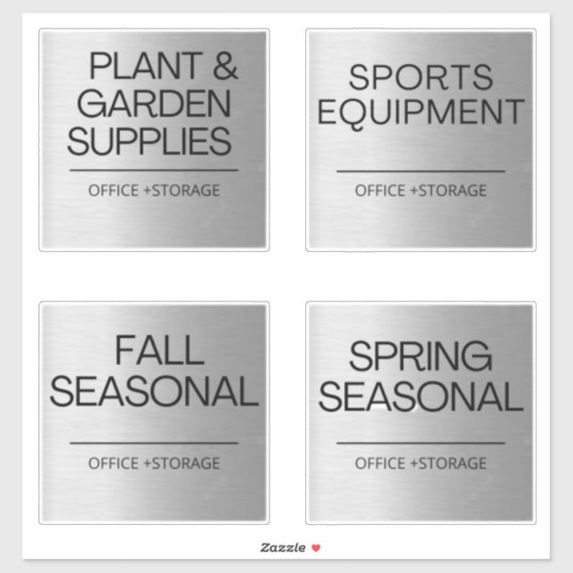 Organisation Étiquettes Silver pour le stockage (Feuille)