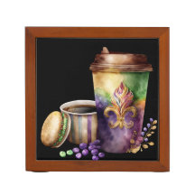 COULEUR D'EAU MARDI GRAS COFFEE CUPS FLEURS