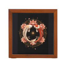 Yin Yang Carpeaux de Koi avec Mandala de Lotus