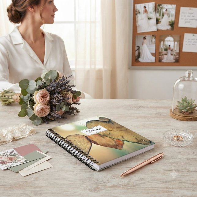 Organiseur de mariage de mariée coeurs bokeh rusti (Créateur téléchargé)