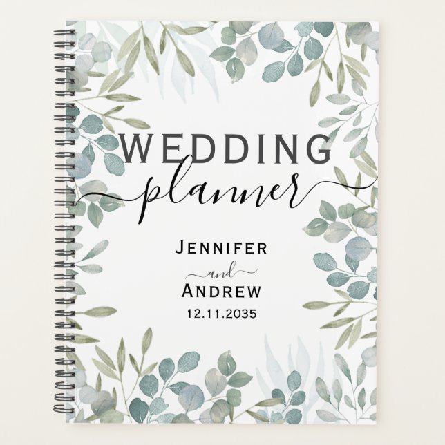 Organiseur de mariage Sauge de Verdure d'Eucalyptu (Devant)