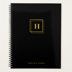 Organiseur de planning de nom de monogramme noir o