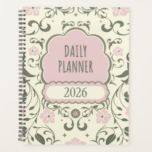 Organiseur quotidien à motif floral vintage