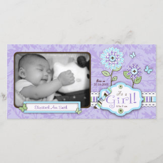 Organza Fleurs Carte photo Lav