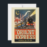 Orient Express Train, ajouter du texte personnalis<br><div class="desc">Vintage Orient Express train poster peut ajouter ou modifier du texte directement sur le web.</div>