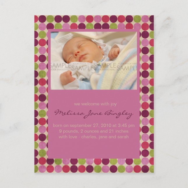 Orient Points Roses • Faire-part de naissance (Devant)