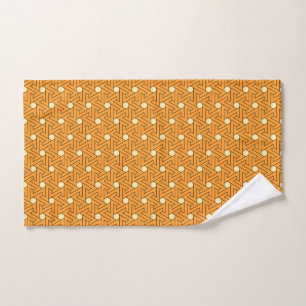 Oriental Orange Beige Triskelion Motif égyptien