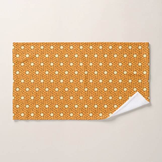 Oriental Orange Beige Triskelion Motif égyptien (Serviette à main)