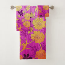 ORIENTAL Pink Golden Pattern - Bath Towel Set
