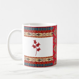 Oriental Turc Motif Bleu frontière Mug rouge