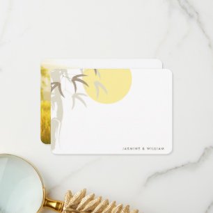 Oriental Yellow Sunrise Merci Mariage en bambou