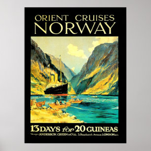 Orientez les croisières en Norvège, affiche