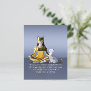 Origami Gold Foil Yoga Méditer Catwoman and Cat