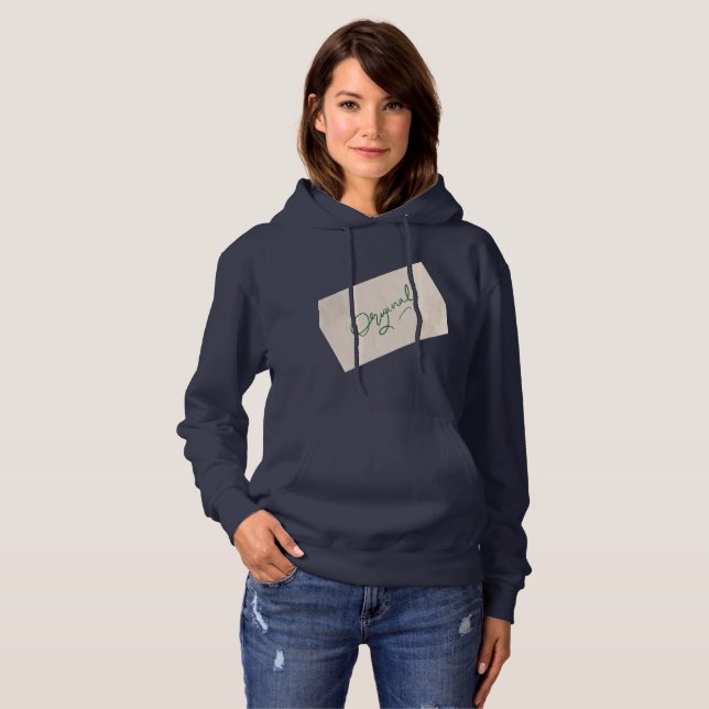 Original 1 Sweat à capuche pour femmes bleu marine (Devant entier)
