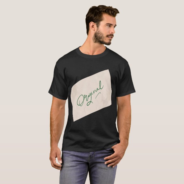 Original 1 T-shirt sombre pour hommes (Devant entier)
