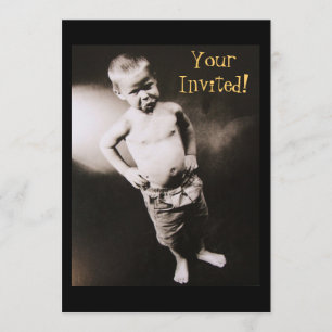 Origine de Man Pouting Boy Invitations