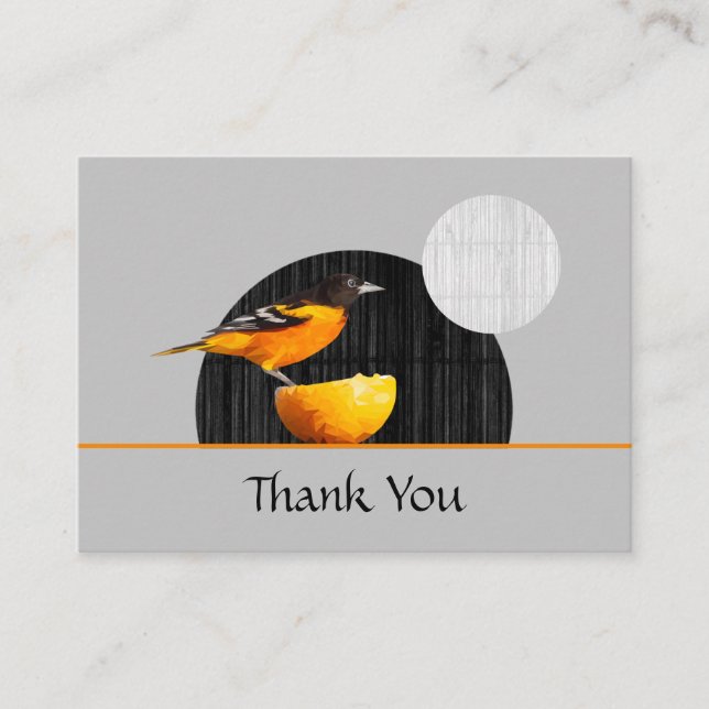 Oriole Bird Merci Carte de visite (Devant)