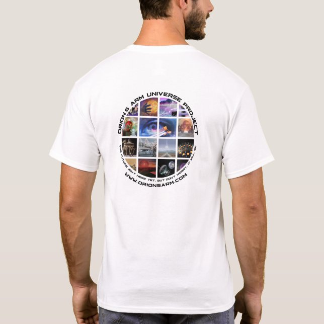 Orion's Arm White 2-sided Round Logo T-shirt (Dos)