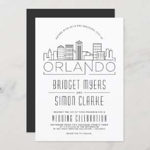 Orlando, Mariage FL   Invitation Skyline stylisée