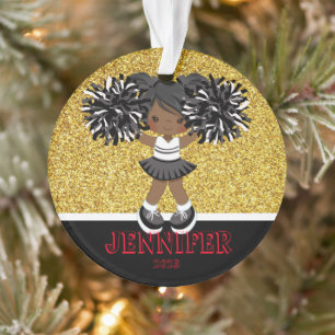 Ornament Cheerleader Black & Gold personnalisé