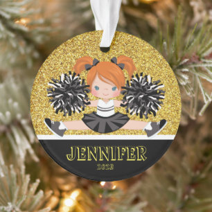 Ornament Cheerleader Black & Gold personnalisé