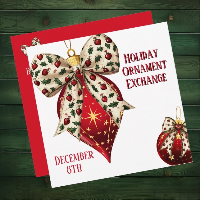 Ornament Exchange Fête Invitation (Christmas bauble holiday  ornament exchange invitation
)