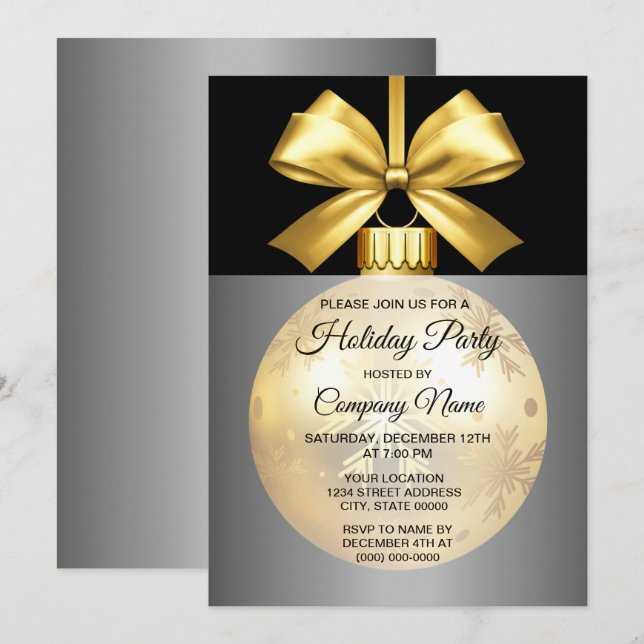 Ornament Or Invitation de vacances (Devant / Derrière)