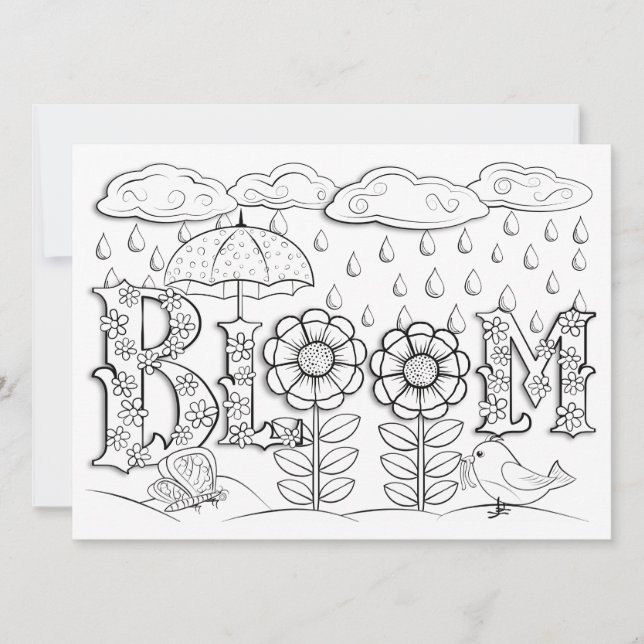 OrnaMENTAL Fleurs de fleurs et de pluie Couleur de (Devant)