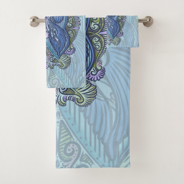Ornat bleu et design Mandala Turquoise (En situation)
