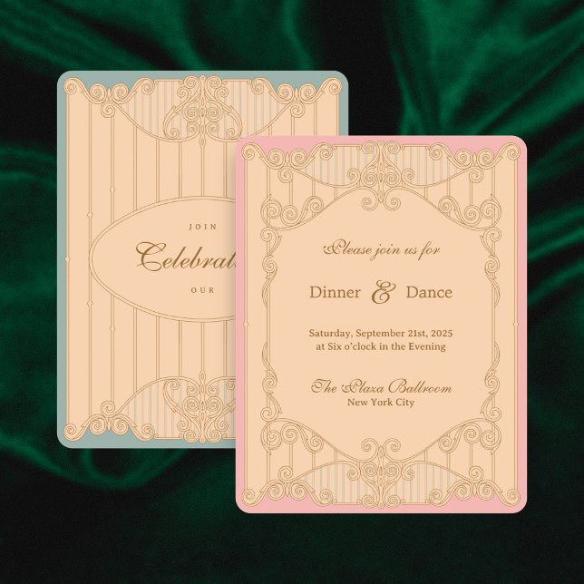 Ornate Art Nouveau Wedding Reception Invitation (Créateur téléchargé)