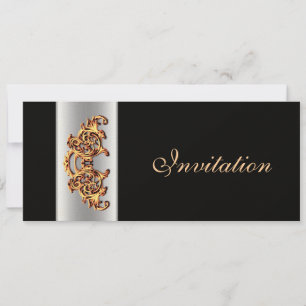 Ornate Black or tourbillon classe faire-part de ma